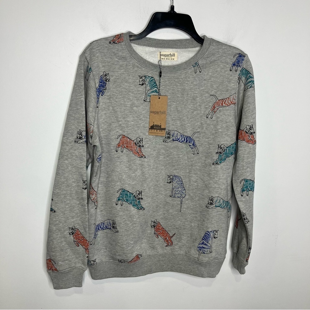 NWT Sugarhill Brighton Alanis tiger‎ sweatshirt multicolor size 10